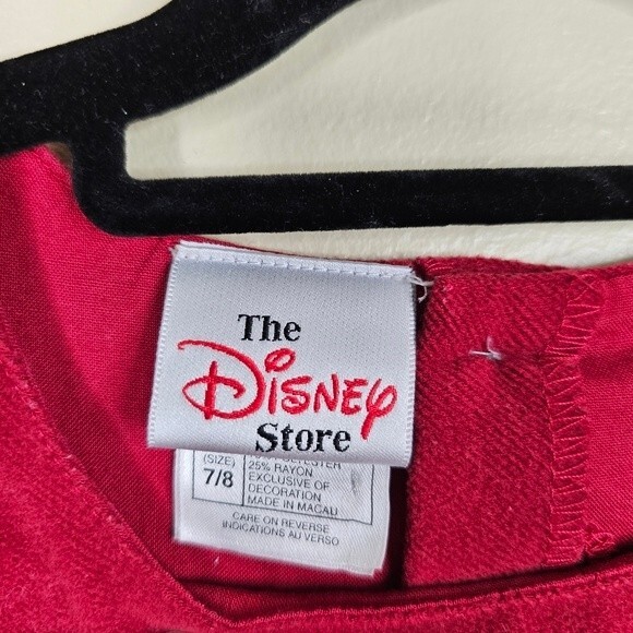 Vintage Winnie the Pooh Dress - Red Pinafore with pleated skirt size 7/8 - Picture 3 of 7